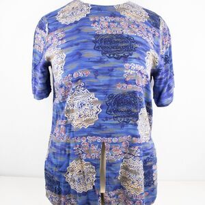 Chaus Woman Tunic Blue Short Sleeve Top Womens SIZE 14/16